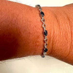 Sapphire & diamond tennis bracelet